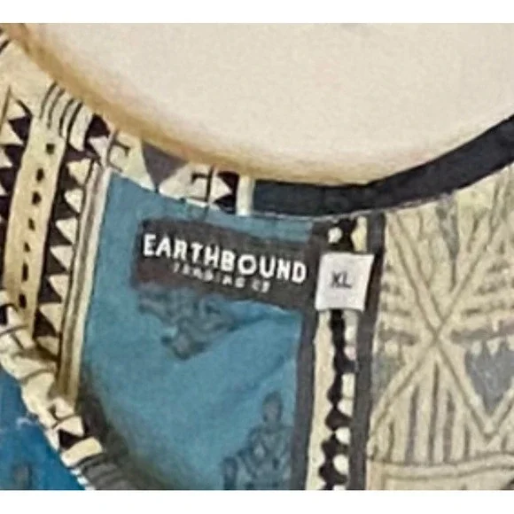 Earthbound Maxi Blue Paisley  Floral Bohemian Tiered  Dress Medium - Picture 5 of 5